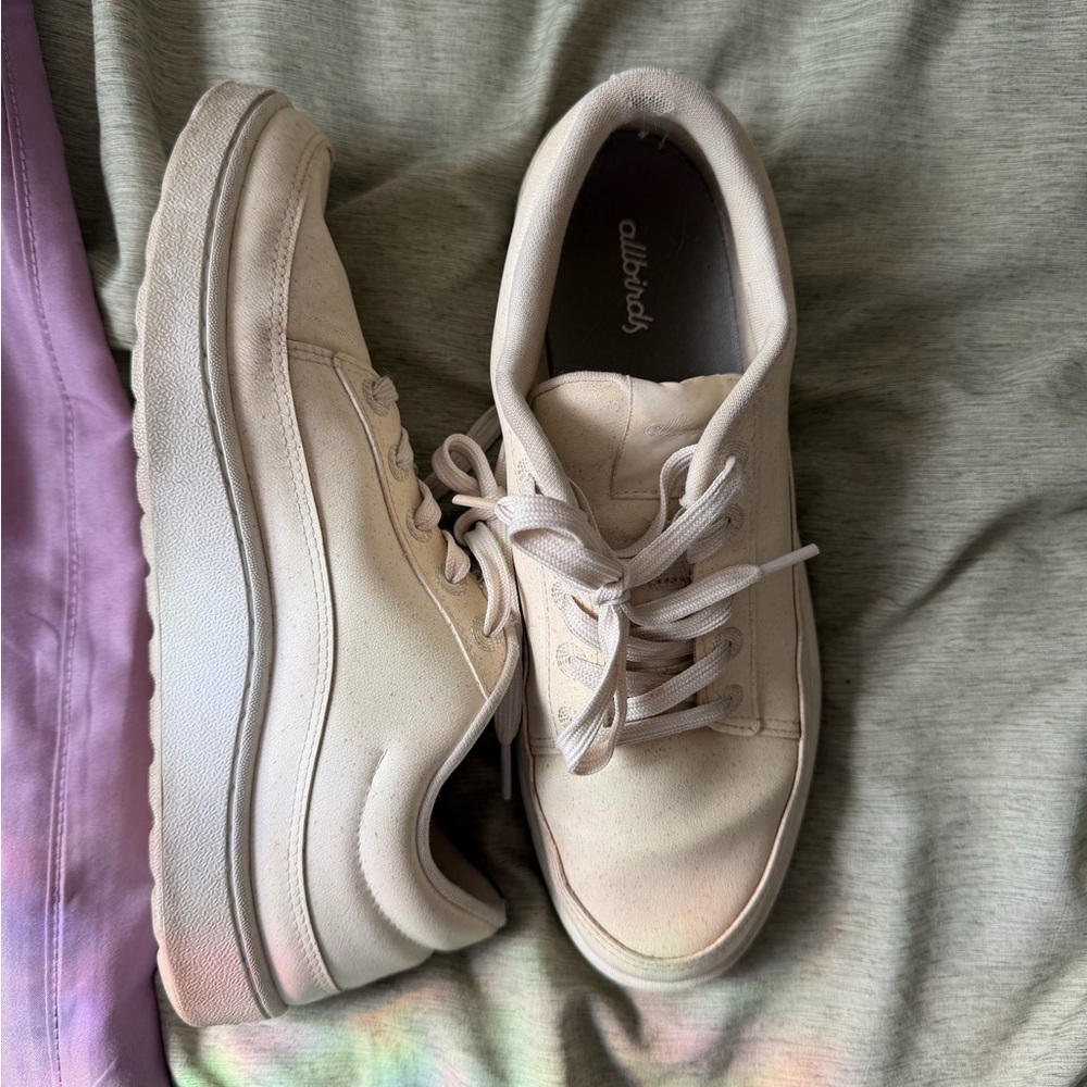 Allbirds Vegan Leather Speckled Cream Sneakers women’s 7.5/8